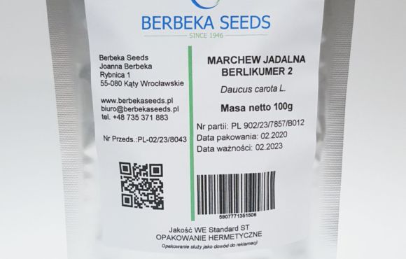 Marchew jadalna Berlikumer 2 – 100g Standard BerbekaSeeds
